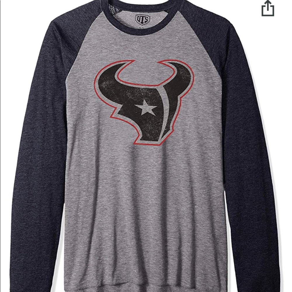 NWT OTS NFL Team Houston Texans Raglan Tee Sz L
